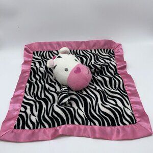 Garanimals Zebra Lovey Plush Stripes Pink Satin Heart Nose Security Blanket Baby